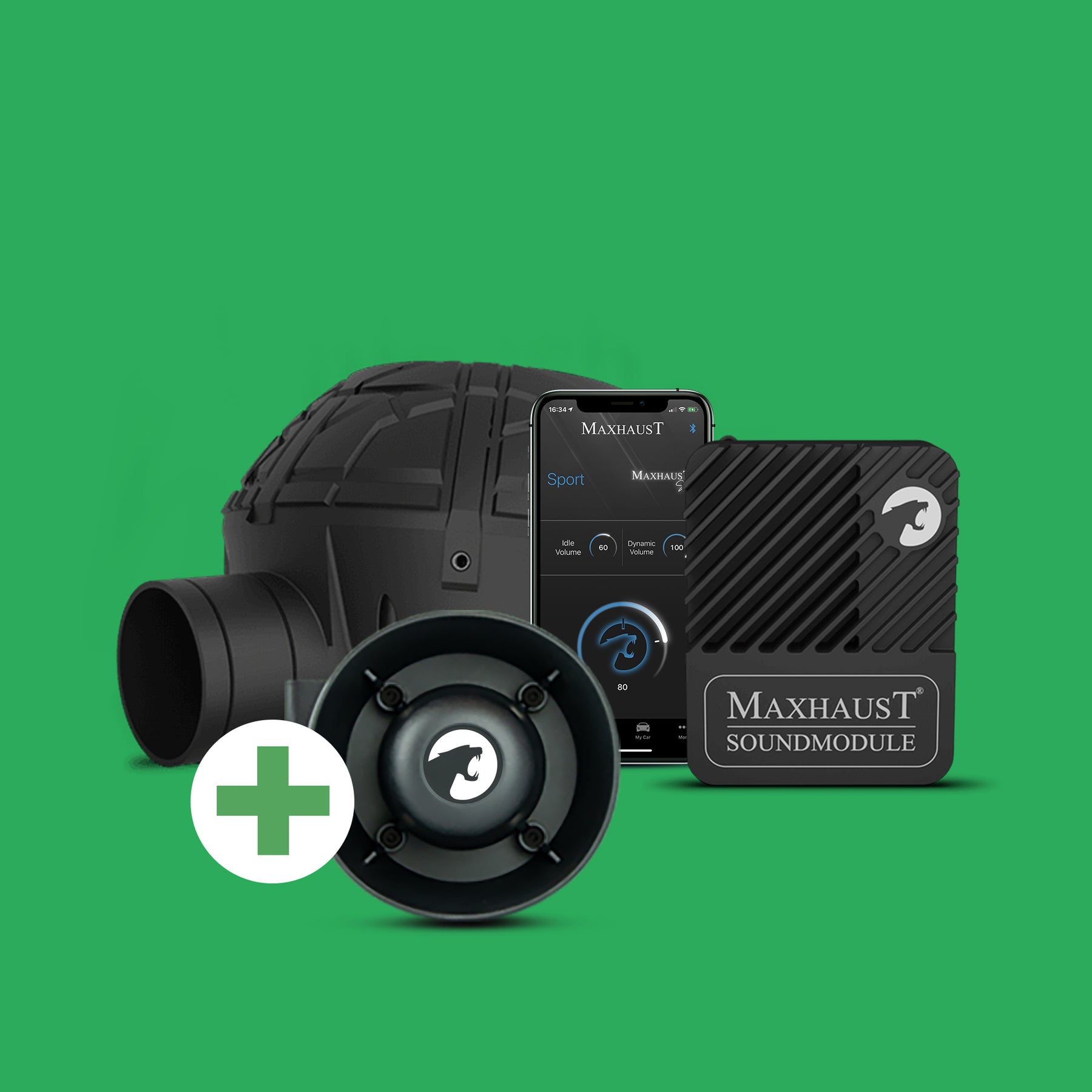 MAXHAUST ACTIVE SOUND KOMPLETT-SET MIT HIGH SPEAKER
